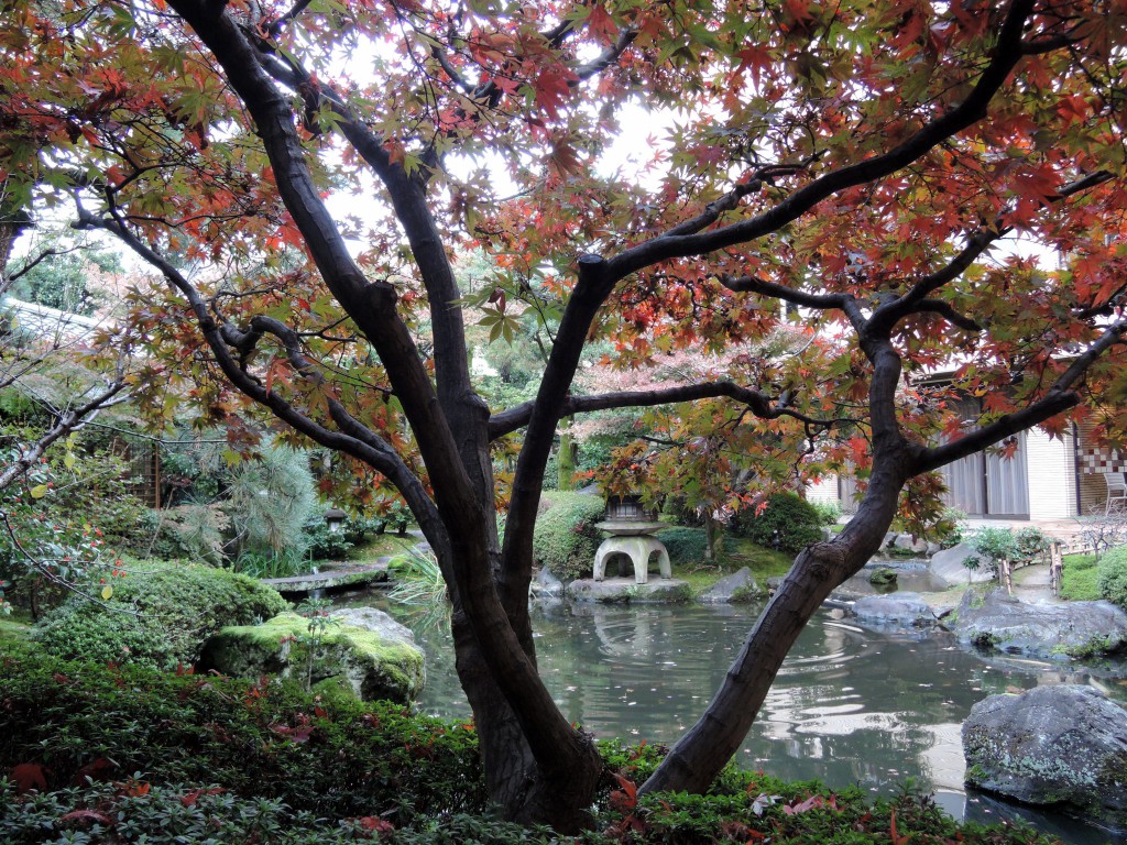 Trädgården vid hotellet Heian i Kyoto